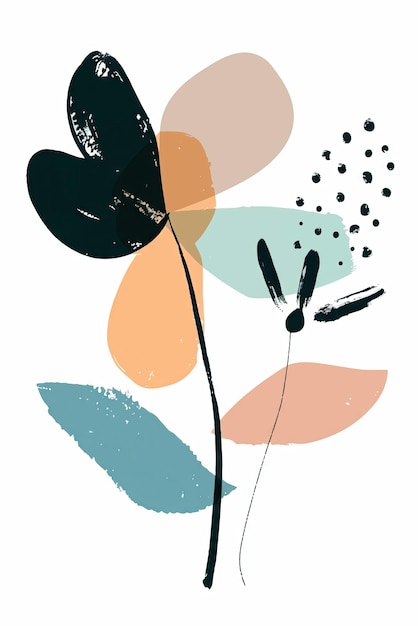 Flor de acuarela abstracta dibujada a mano por vector