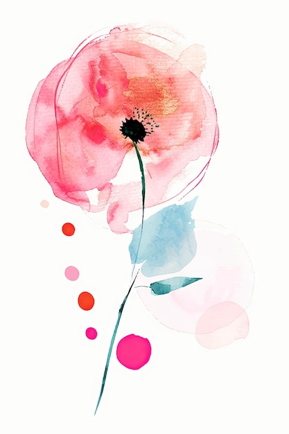Flor de acuarela abstracta dibujada a mano por vector