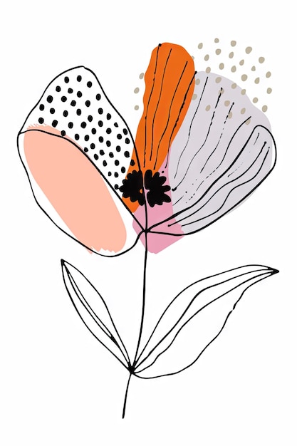 Flor de acuarela abstracta dibujada a mano por vector