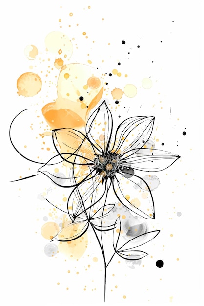 Flor de acuarela abstracta dibujada a mano por vector