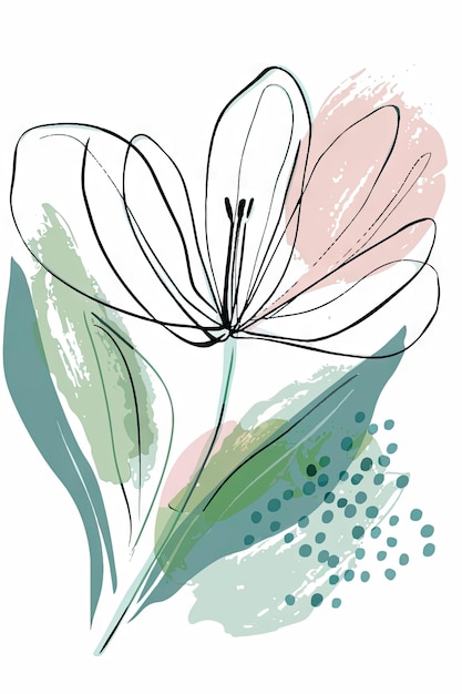 Flor de acuarela abstracta dibujada a mano por vector
