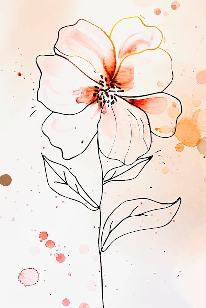 Flor de acuarela abstracta dibujada a mano por vector