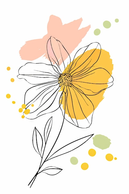 Flor de acuarela abstracta dibujada a mano por vector