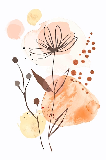 Flor de acuarela abstracta dibujada a mano por vector