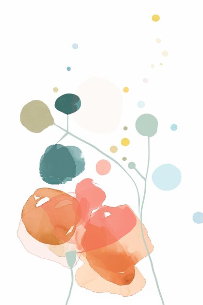 Flor de acuarela abstracta dibujada a mano por vector