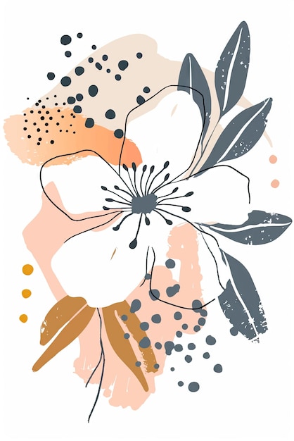 Flor de acuarela abstracta dibujada a mano por vector