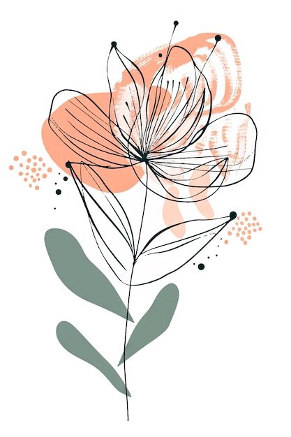 Flor de acuarela abstracta dibujada a mano por vector