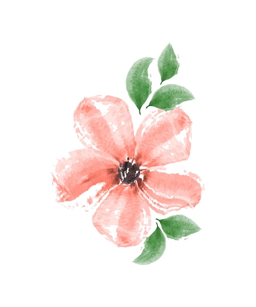 Flor acuarela dibujada a mano
