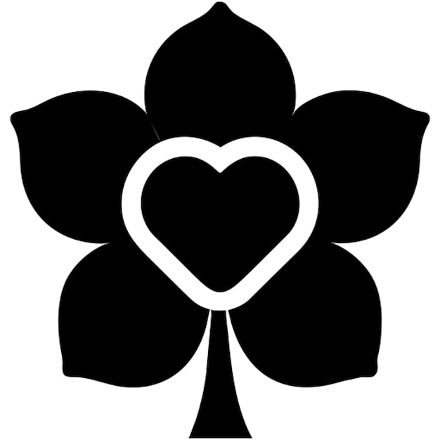 flor de acuarela con el icono del corazón