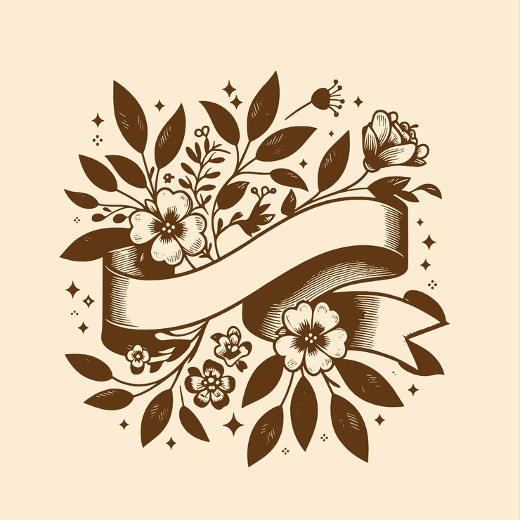 flor de adorno vintage dibujada a mano para bodas o San Valentín