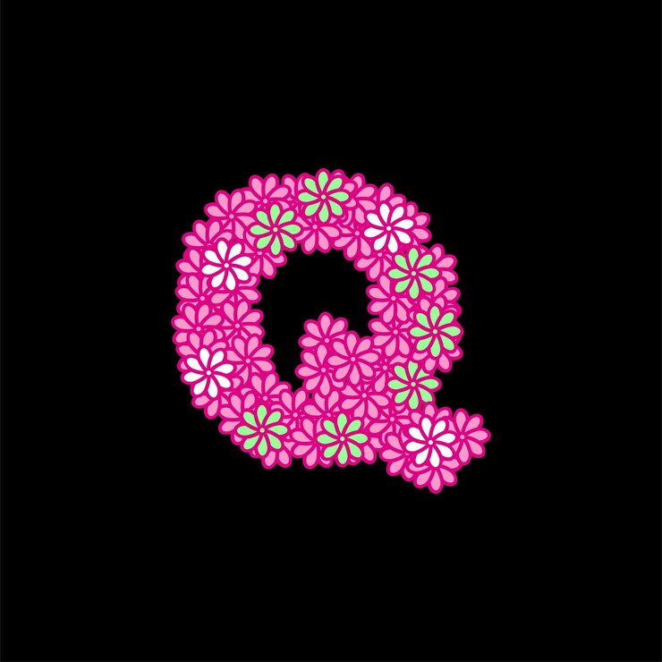 Vector flor de alfabeto de color rosa
