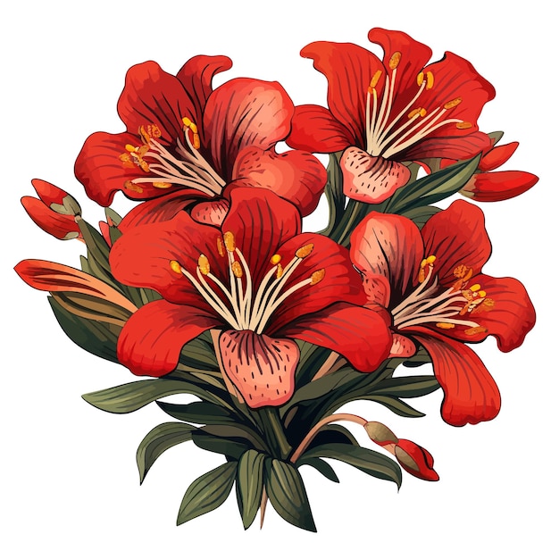 Vector la flor de la alstroemeria