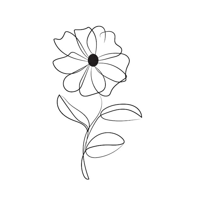 Flor de arte de línea delicada