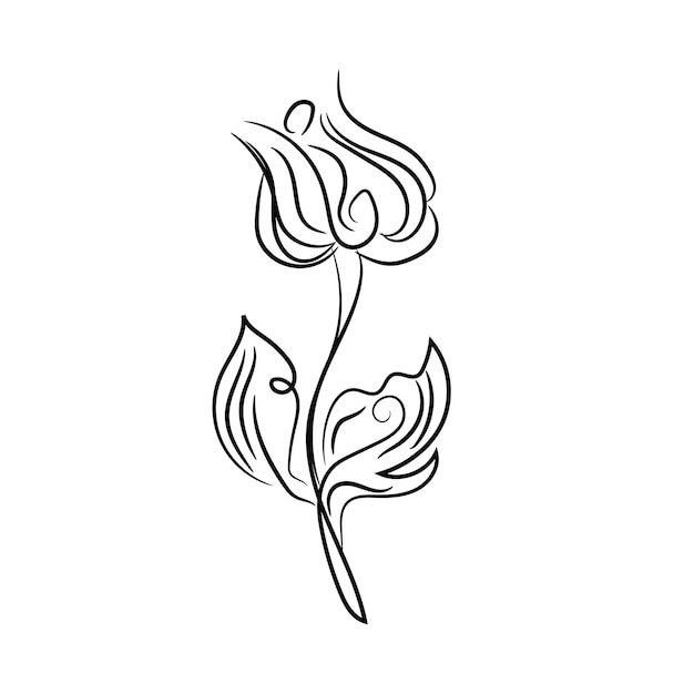 Flor de arte de línea elegante