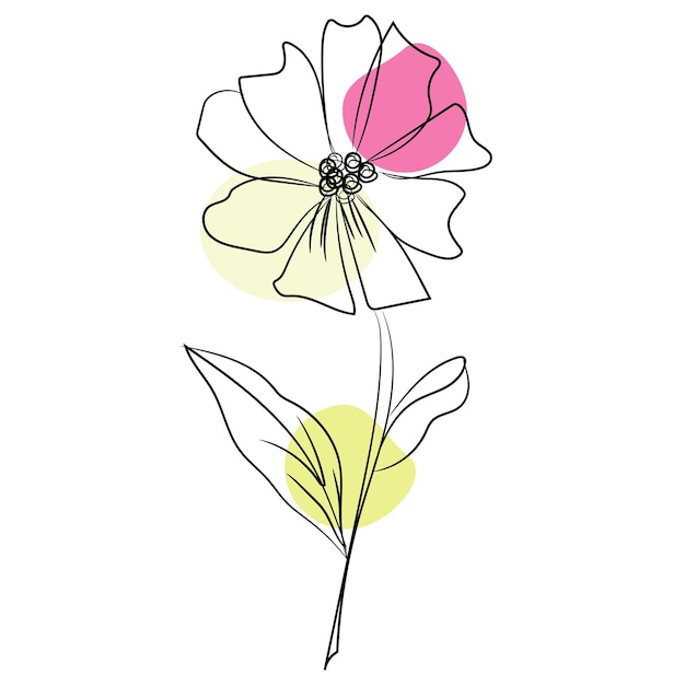 La flor del arte de la línea minimalista