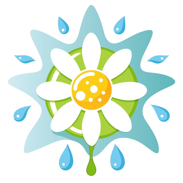 una flor azul con una bola rosa en ella