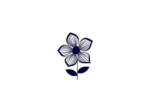 una flor azul con un centro negro que dice flor