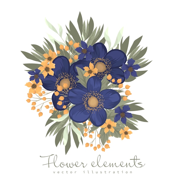 Flor azul clipart