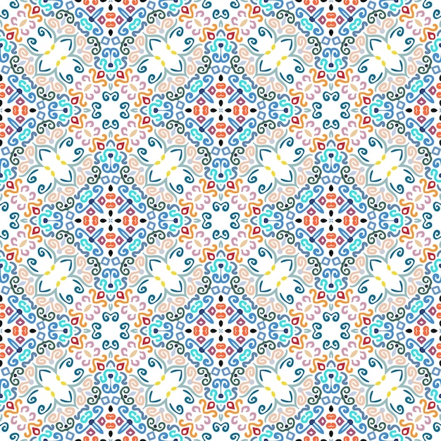 Flor azul de patrones sin fisuras Fondo floral Lujo florecer ornamento vector Colorido tejido estilizado intrincado con curvas decoración Muebles tela impresión papel tapiz Elemento de diseño de interiores