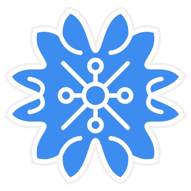 una flor azul que está sobre un fondo blanco
