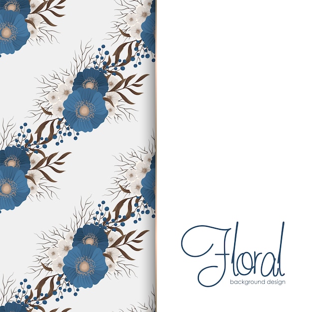 Flor De Borde De Dibujo - flores azules