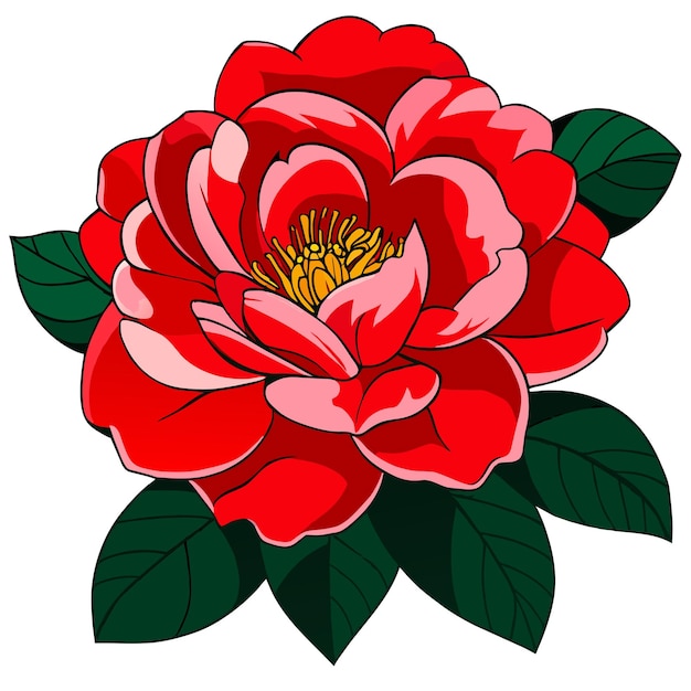 Vector flor de camelia o flor de rosa