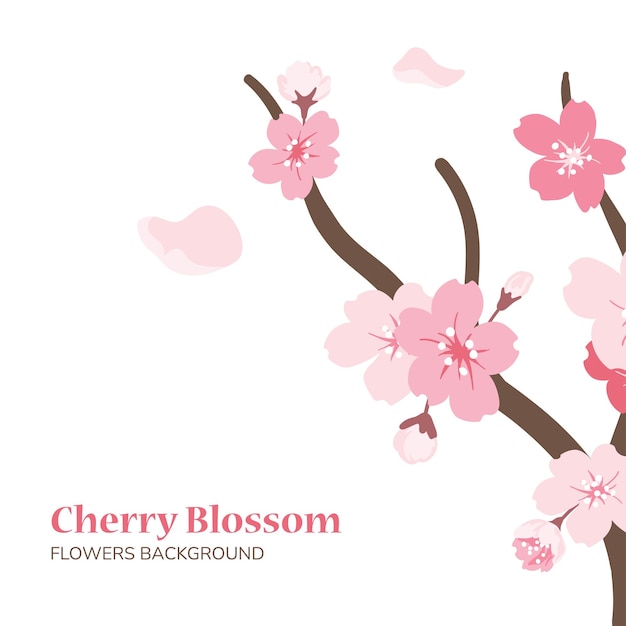 Flor de cerezo en estilo plano