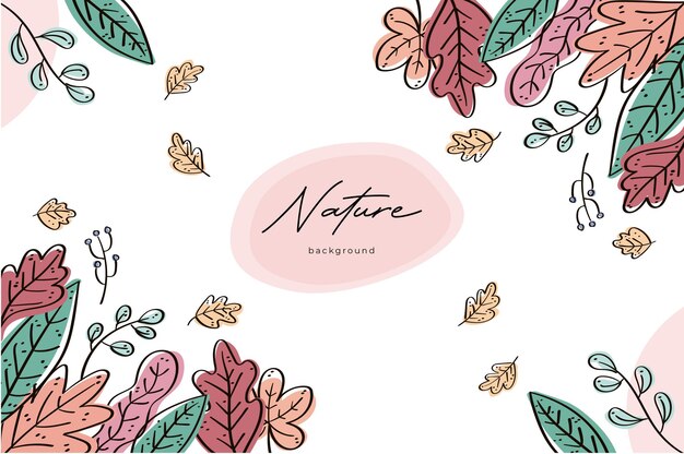 Flor clásica dibujada a mano para el fondo de la naturaleza