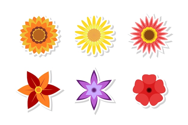 flor clip art dibujos animados diseño plano