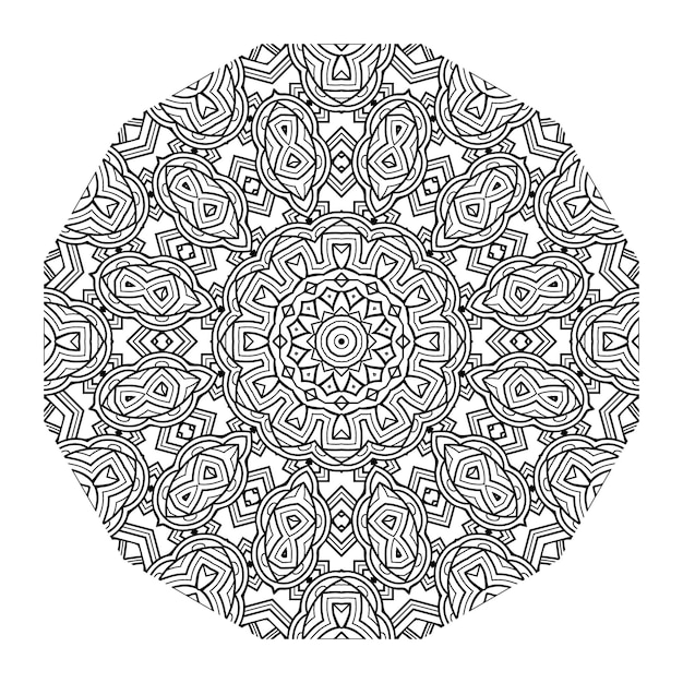 Vector flor para colorear mandala arte simple mandala forma vector floral oriental esquema flor vintage decoración