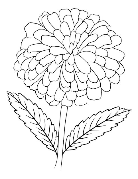 Flor para colorear página para niños línea arte vector diseño imprimible en blanco para que los niños completen