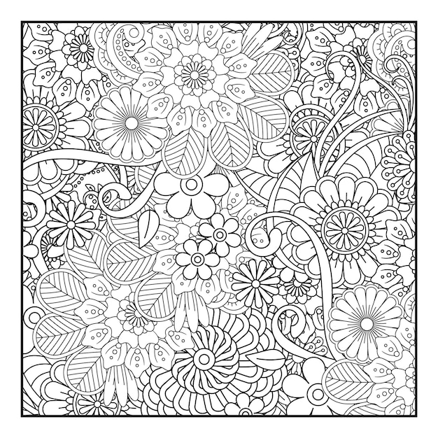 Vector flor para colorear