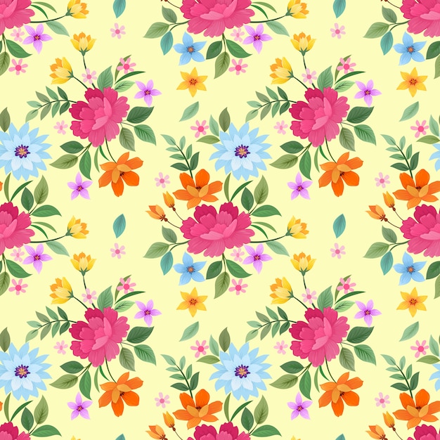 Flor colorida en diseño amarillo del vector del modelo del fondo