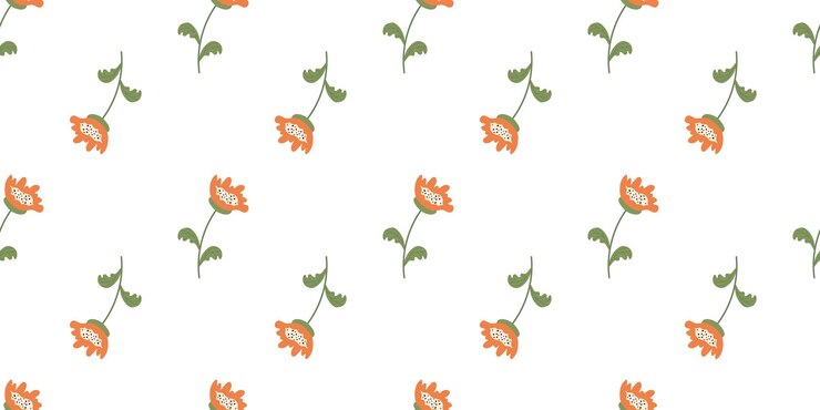 Flor sin costuras Patrón sobre fondo blanco Diseño floral de primavera que repite para imprimir Textura vectorial plana de verano Ornamento minimalista botánico Fondo natural para textiles y envolturas
