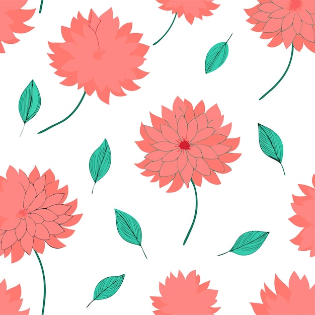 flor de crisantemo patrón sin costuras arte vectorial e ilustración
