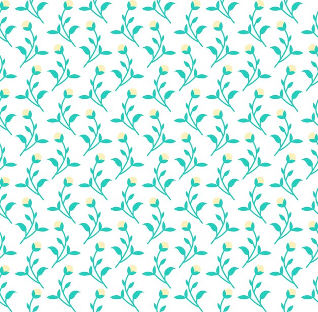 flor curva minúscula flor vector de patrones sin fisuras aislada en fondo blanco