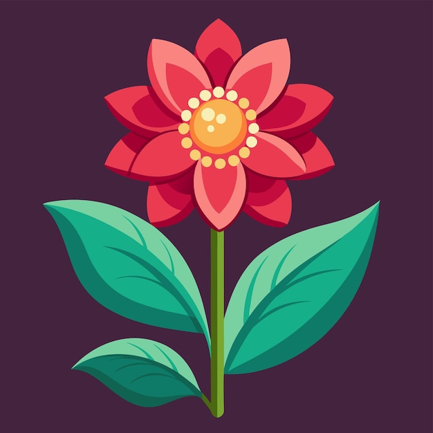 La flor de la dalia roja