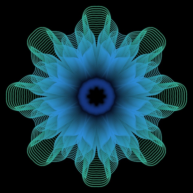 Flor de degradado geométrico 3D