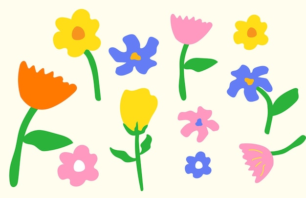 Flor dibujada a mano flor patrón sin costuras con flores y hojas para papel tapiz textil de tela