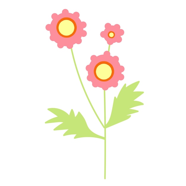 Flor dibujada a mano Un lindo dibujo elemental de la naturaleza