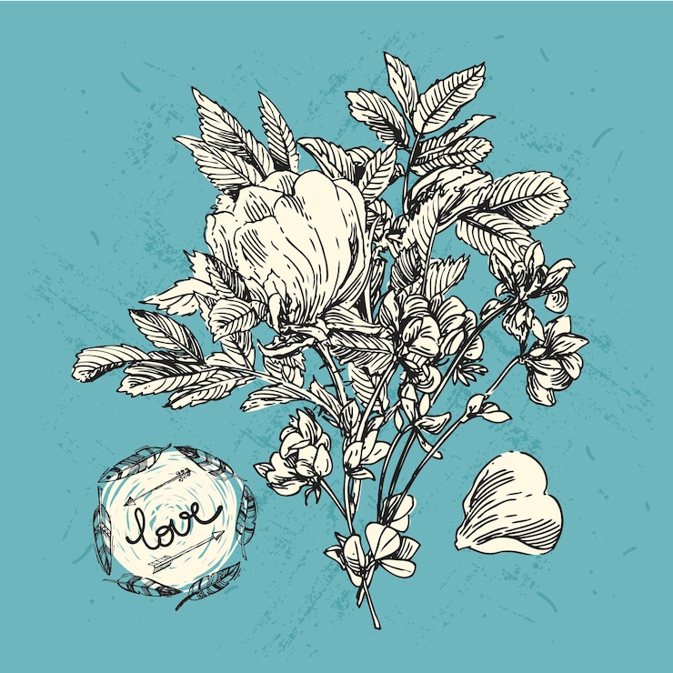 Vector flor dibujada a mano