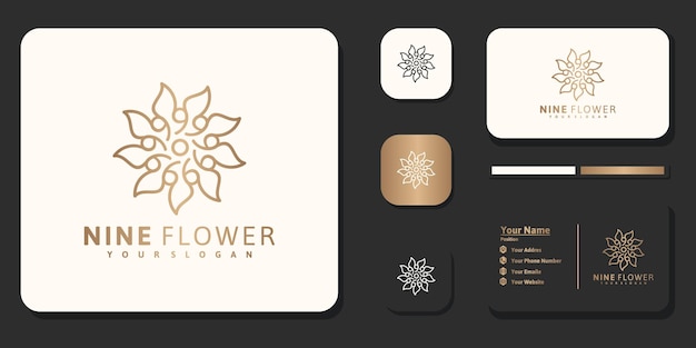 Flor de diseño de logotipo de lujo para referencia de marca.