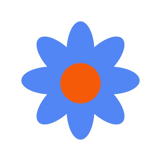 Flor en estilo retro maravilloso icono de vector simple