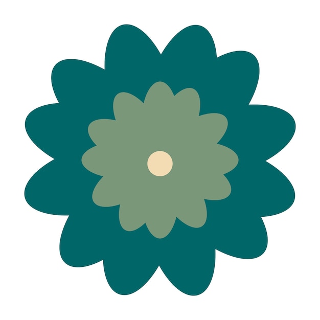 Vector flor en estilo retro maravilloso icono de vector simple