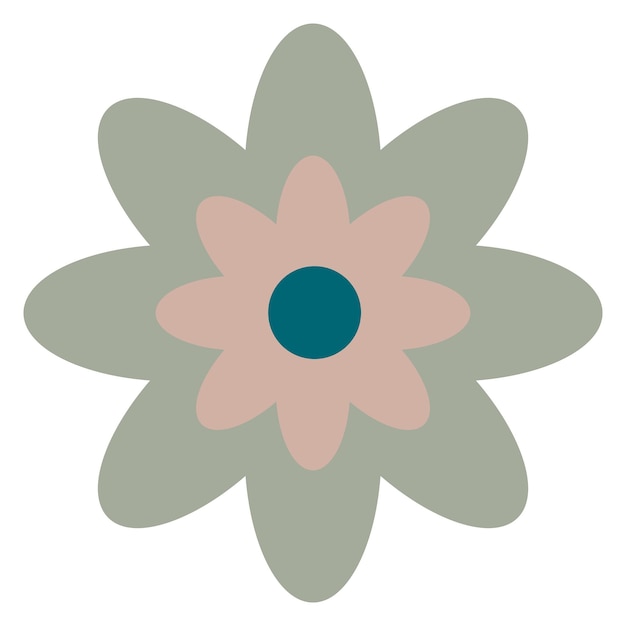 Flor en estilo retro maravilloso icono de vector simple
