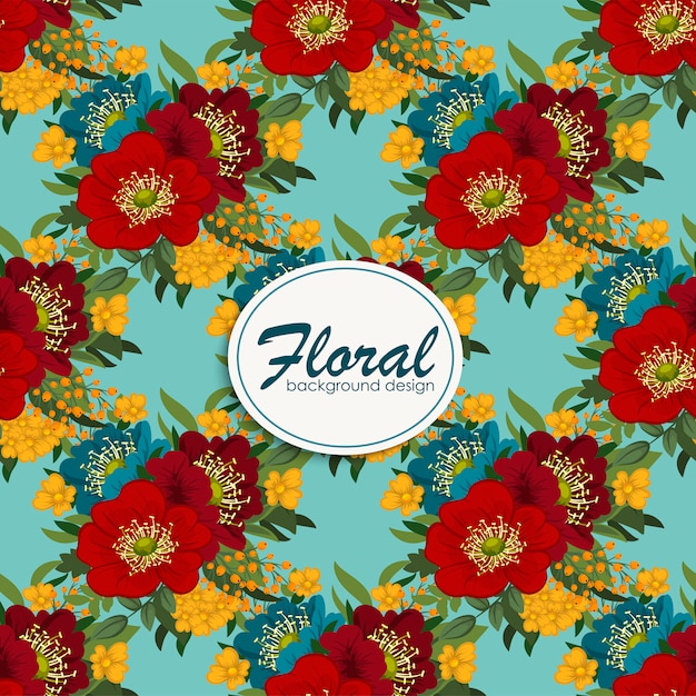 Flor de estilo vintage de patrones sin fisuras
