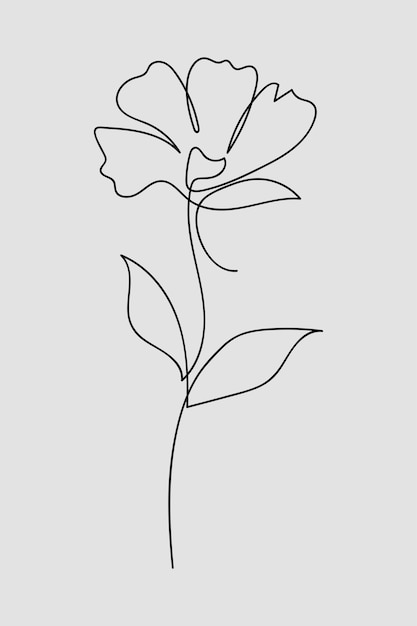 La flor de la flor es un arte de línea continua Ilustración vectorial
