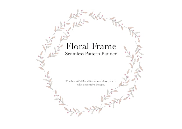 flor flor ornamental y follaje con corona enmarcada en el fondo del estandarte