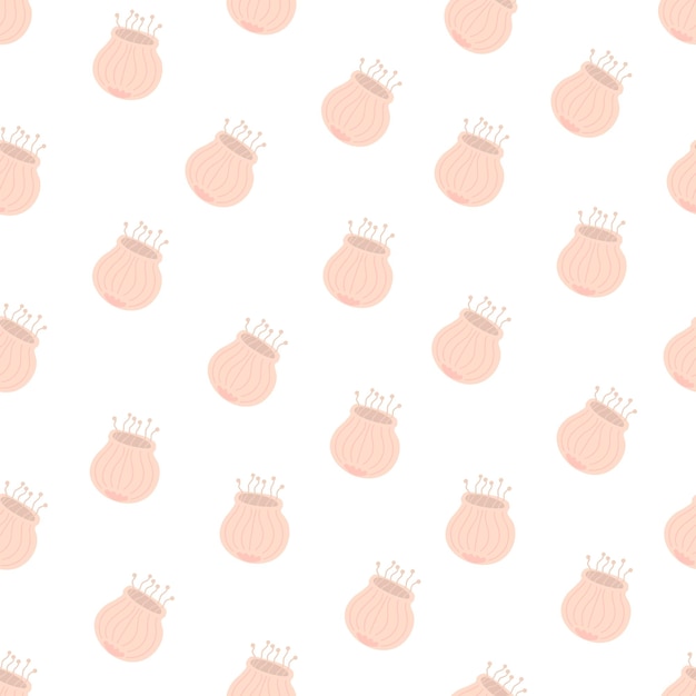 Flor de flor rosa linda aislada sobre fondo blanco dibujo patrón sin costura vectorial Estilo de dibujos animados para diseño plano de fondo de papel de envoltura textil