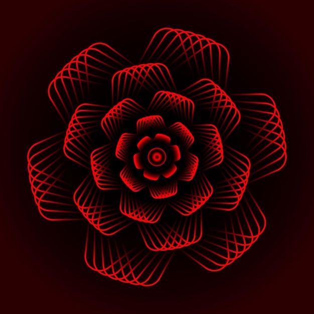 Flor de gradiente rojo y negro